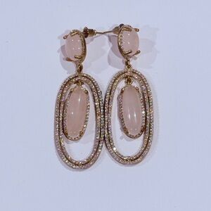 Elegant Gold and Pink Dangle Earrings